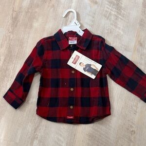 Wrangler Kids Red and Black Checkered Shirt